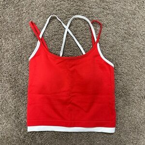 NWOT Altar’d State Red and White Strappy Tank Top, S